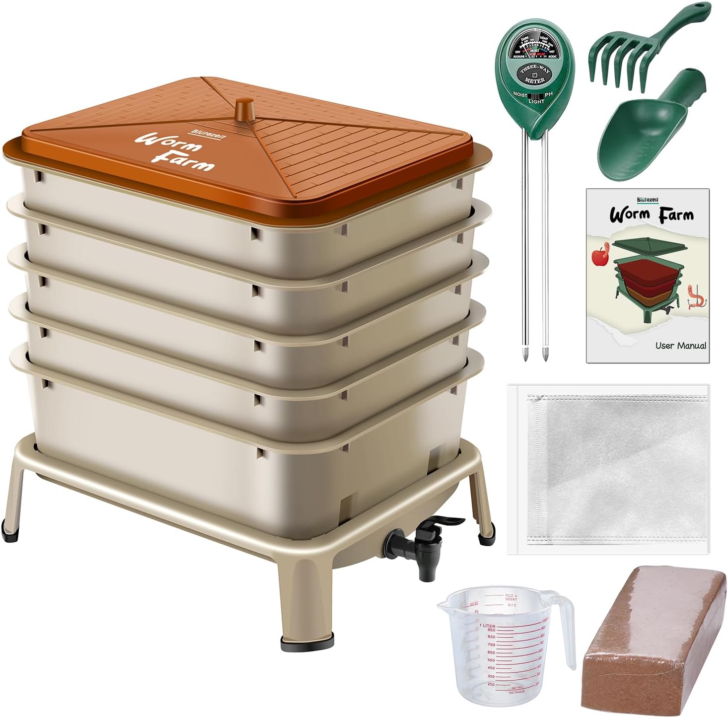 Composteira de minhocas para a - Composting Kit Indoor avaliação e preço